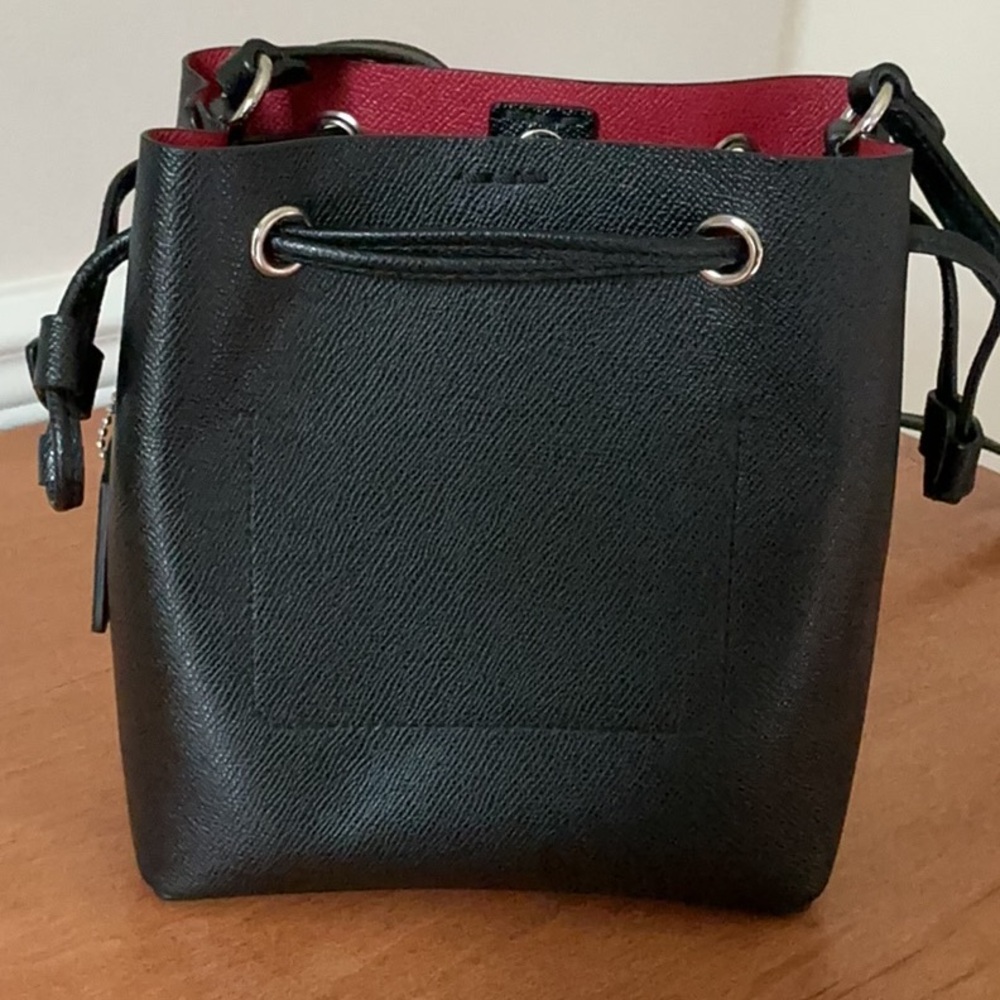 Coach Black Leather Bucket Crossbody - Picture 8 of 9